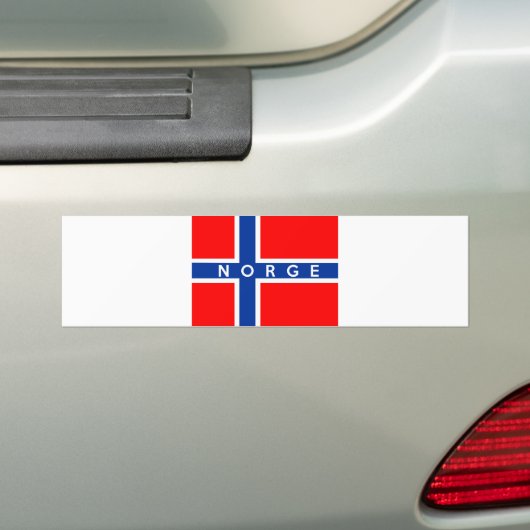 noorwegen vlaggenland noge tekstnaam bumpersticker (Op auto)
