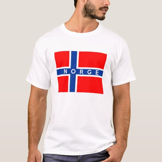 noorwegen vlaggenland noge tekstnaam t-shirt (Voorkant)