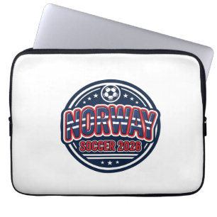 Noorwegen Voetbal 2026 Voetbal Vet Land Typografie Laptop Sleeve