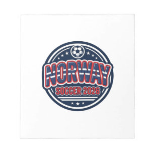 Noorwegen Voetbal 2026 Voetbal Vet Land Typografie Notitieblok