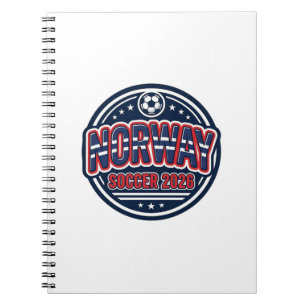 Noorwegen Voetbal 2026 Voetbal Vet Land Typografie Notitieboek