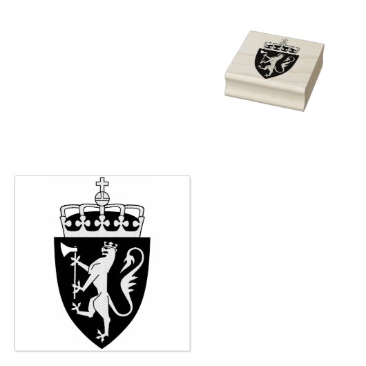 Noorwegen Wapen Rubber Stempel (Gestempeld)