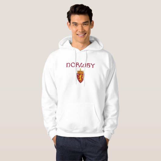 Noorwegen + wapenschild hoodie (Voorkant volledig)