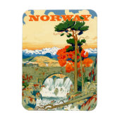 Noorwegen, waterval onder de brug, magneet (Verticaal)