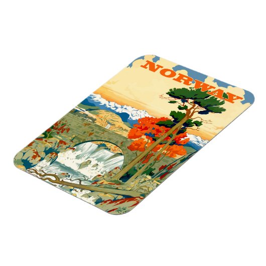 Noorwegen, waterval onder de brug, magneet (Linkerzijde)