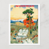 Noorwegen, waterval, oud briefkaart (Voorkant)