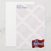 Noorwegen Waving Flag Briefpapier (Voorkant / Achterkant)