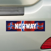Noorwegen Waving Flag Bumpersticker (Op auto)