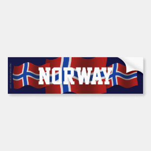 Noorwegen Waving Flag Bumpersticker