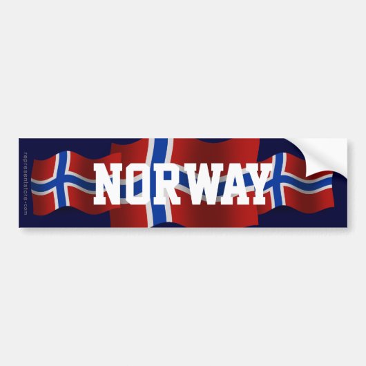Noorwegen Waving Flag Bumpersticker (Voorkant)