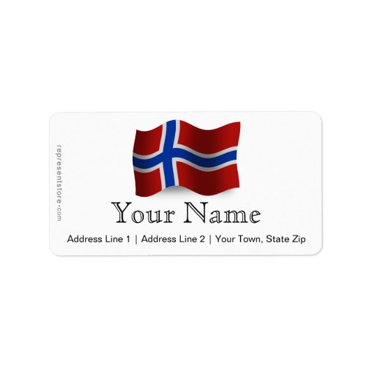 Noorwegen Waving Flag Etiket (Voorkant)