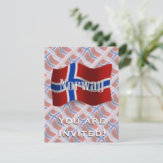 Noorwegen Waving Flag Kaart (Staand voorkant)