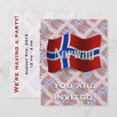 Noorwegen Waving Flag Kaart (Voorkant / Achterkant)