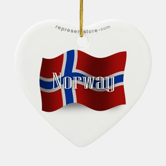 Noorwegen Waving Flag Keramisch Ornament (Achterkant)