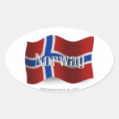 Noorwegen Waving Flag Ovale Sticker (Voorkant)