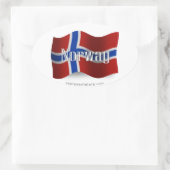 Noorwegen Waving Flag Ovale Sticker (Tas)