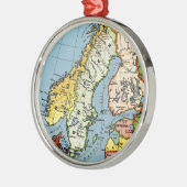 Noorwegen Zweden Kaart Ontwerp Metalen Ornament (Links)