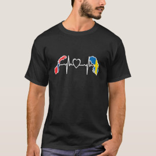 Noorwegen Zweden Vlag Noors Zweeds Hartslag T-shirt