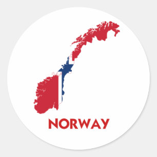NOORWEGKAART RONDE STICKER