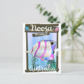 Noosa Australië vintage reisposter Briefkaart (Staand voorkant)