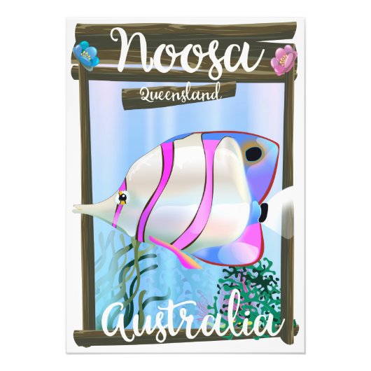Noosa Australië vintage reisposter Foto Afdruk (Voorkant)
