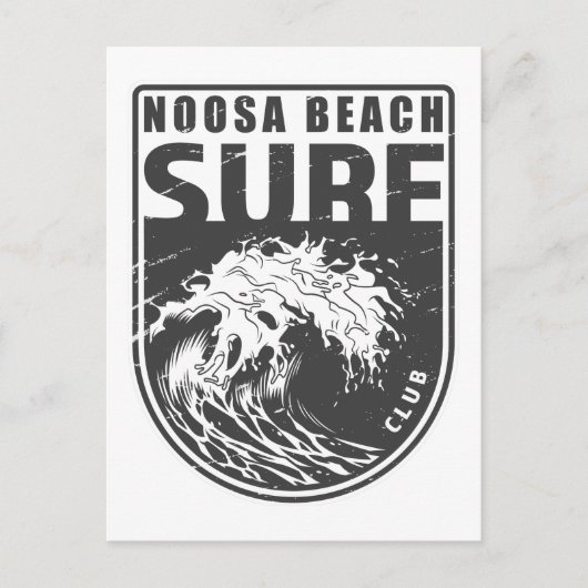 Noosa Beach Surf Club Australia Emblem Briefkaart (Voorkant)