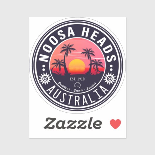 Noosa Heads Australië  Retro Souvenirs 80s Sticker (Vel)