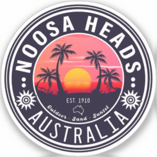 Noosa Heads Australië  Retro Souvenirs 80s Sticker