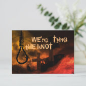 Noose and Graveyard We zijn de Knot Wedding aan he Save The Date (Staand voorkant)