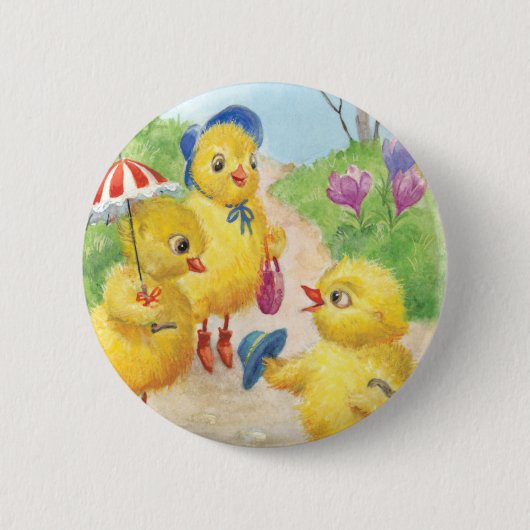 Noosterkuikens Ronde Button 5,7 Cm (Voorkant)