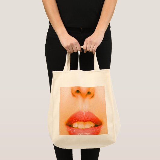 Noot en mond Grote Canvas tas (Voorkant (product))