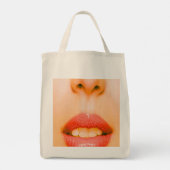 Noot en mond Grote Canvas tas (Achterkant)