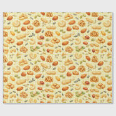 Noot- en zaadpatroon cadeaupapier (Vlak)