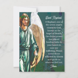 Noot met gebed aan de aartsengel Sint-Rafaël, gene Briefkaart