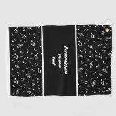 noot, musical, muziek, melodie, geluid, symbool, s golfhanddoek (Horizontaal)