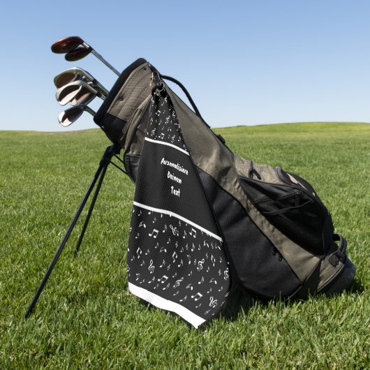 noot, musical, muziek, melodie, geluid, symbool, s golfhanddoek (Groen)