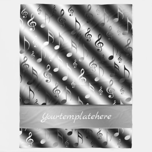 noot, muziek, metaal, tapemuziek, band, gespleten, fleece deken (Voorkant)