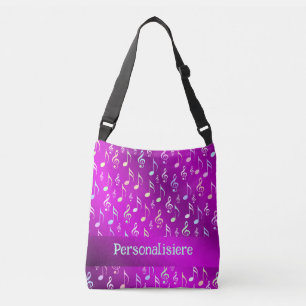 noot, muziek, metaal, vellen muziek, band, slim, d crossbody tas