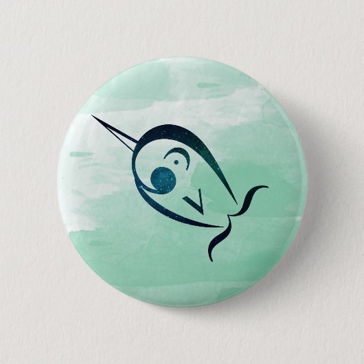 Noot: Narwhal-kleurige pin Ronde Button 5,7 Cm (Voorkant)