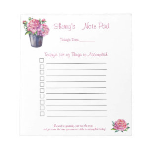 Noot Pad 5.5x6 Peonies   Notitieblok