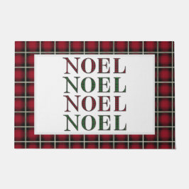 Noot Rood en groen gepantserd kerstfeest Deurmat