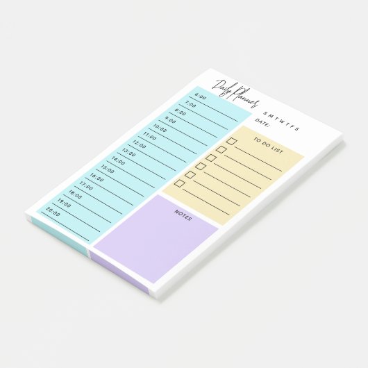 Noot voor dagelijkse planner voor grafische script post-it® notes (Schuin)