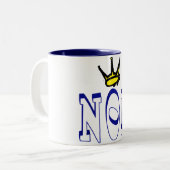 NOP met kroon - Anti-King Bold Statement Design Tweekleurige Koffiemok (Voorkant links)