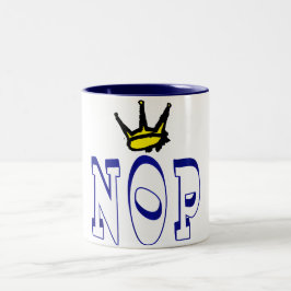 NOP met kroon - Anti-King Bold Statement Design Tweekleurige Koffiemok