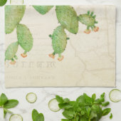  Nopal Cactus Waterverf Keukenhanddoek (Gevouwen)