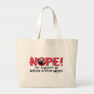 Nope Anti Obama Gear '08 Grote Tote Bag