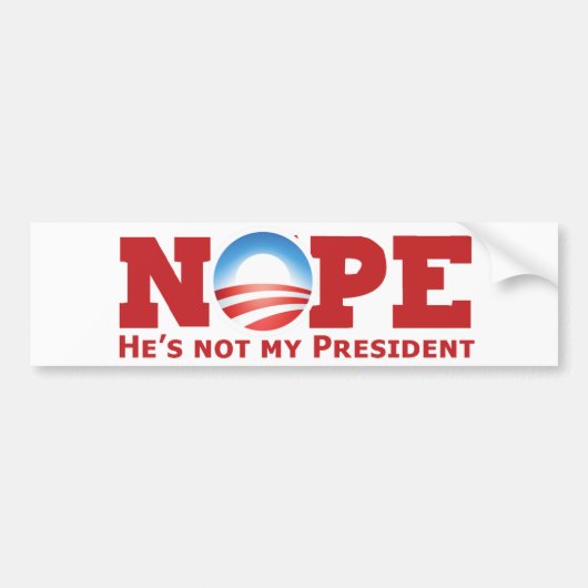 Nope anti-obama nobama bumpersticker (Voorkant)