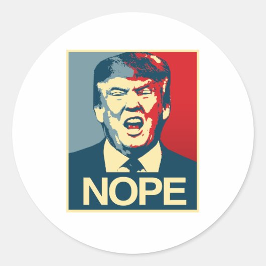 NOPE - Anti-Trump Poster - Anti-Trump - Ronde Sticker (Voorkant)