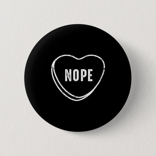 Nope Anti Valentines Day  Ronde Button 5,7 Cm (Voorkant)
