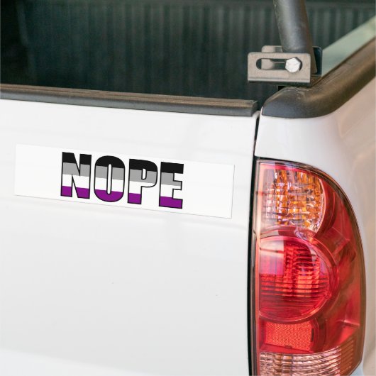 Nope Asexual Pride Flag Ace Pride Bumpersticker (Op Truck)